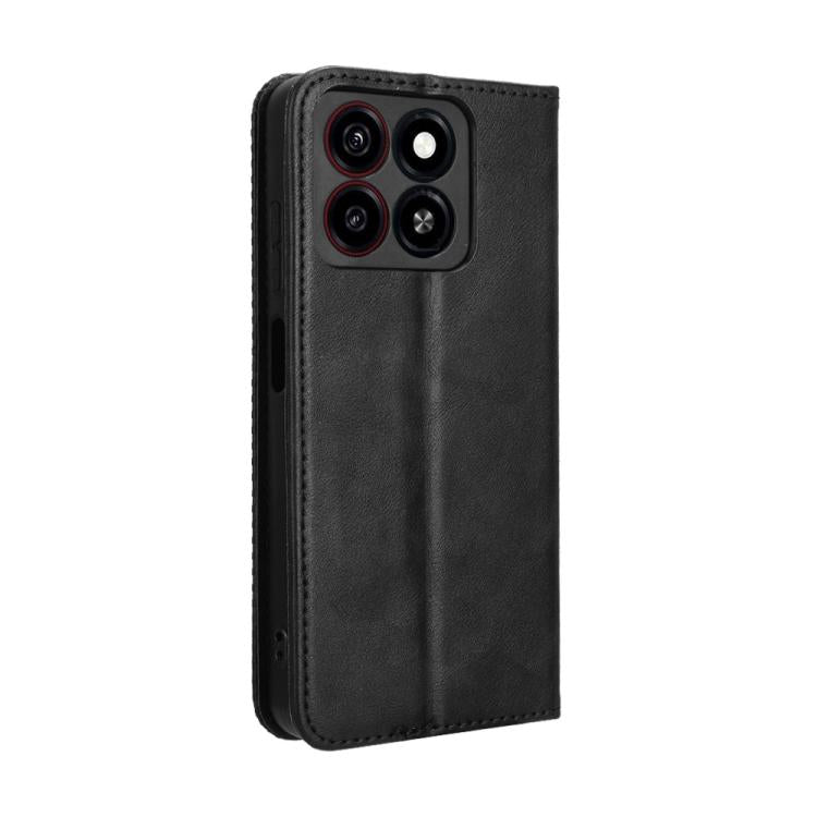 For ZTE Blade A35 Magnetic Buckle Retro Texture Leather Phone Case