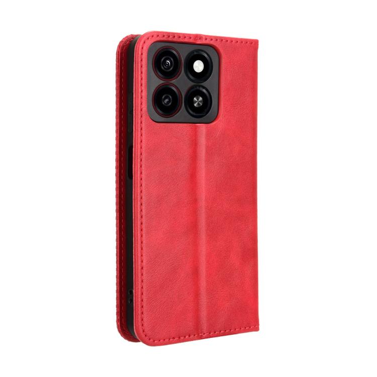 For ZTE Blade A35 Magnetic Buckle Retro Texture Leather Phone Case