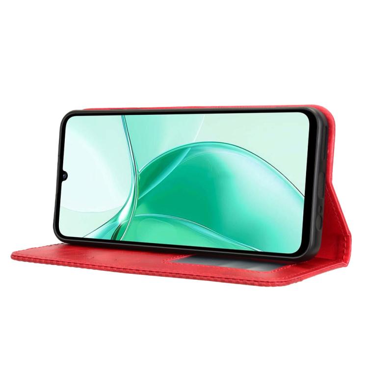 For ZTE Blade A35 Magnetic Buckle Retro Texture Leather Phone Case