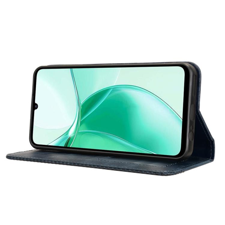 For ZTE Blade A35 Magnetic Buckle Retro Texture Leather Phone Case