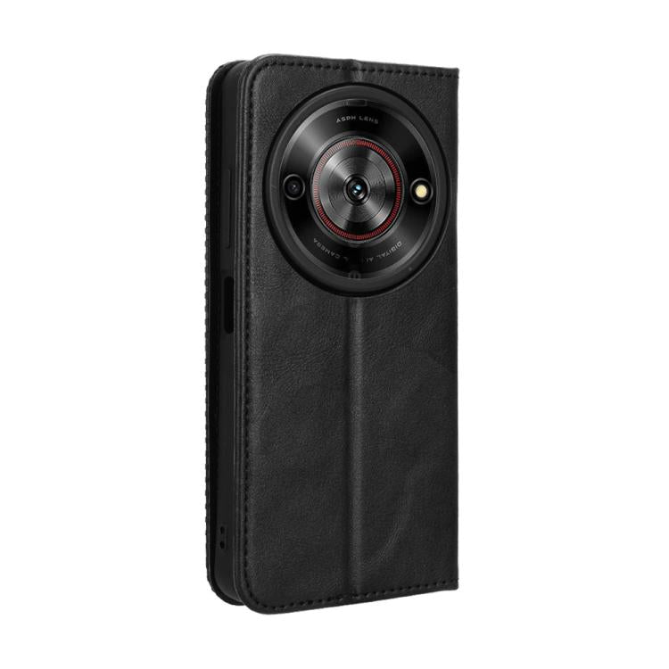 For ZTE Blade A75 5G Magnetic Buckle Retro Texture Leather Phone Case