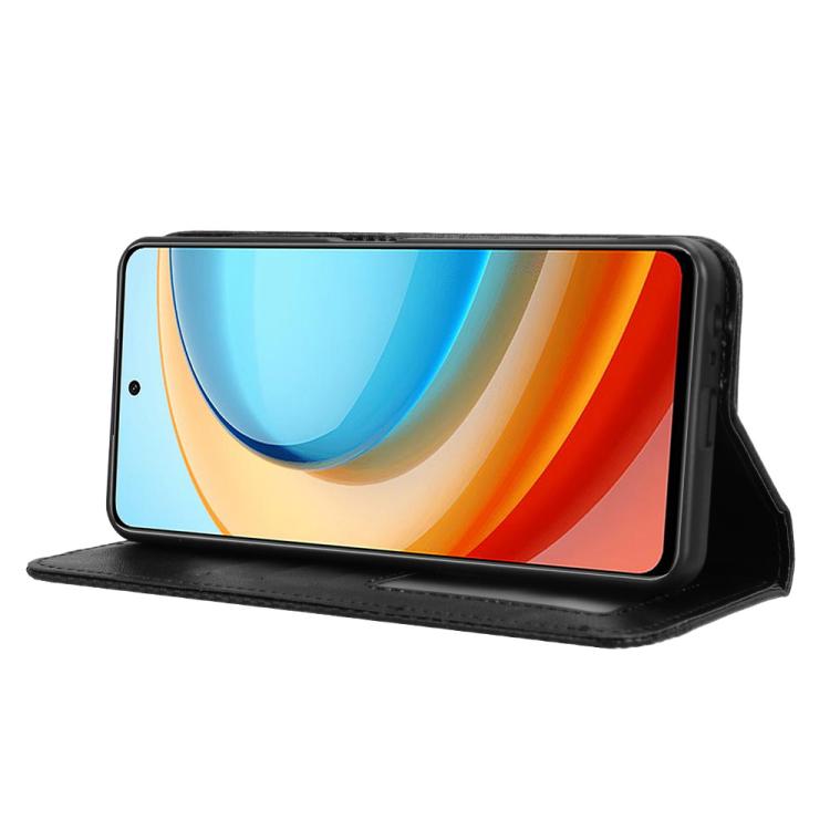 For ZTE Blade A75 5G Magnetic Buckle Retro Texture Leather Phone Case