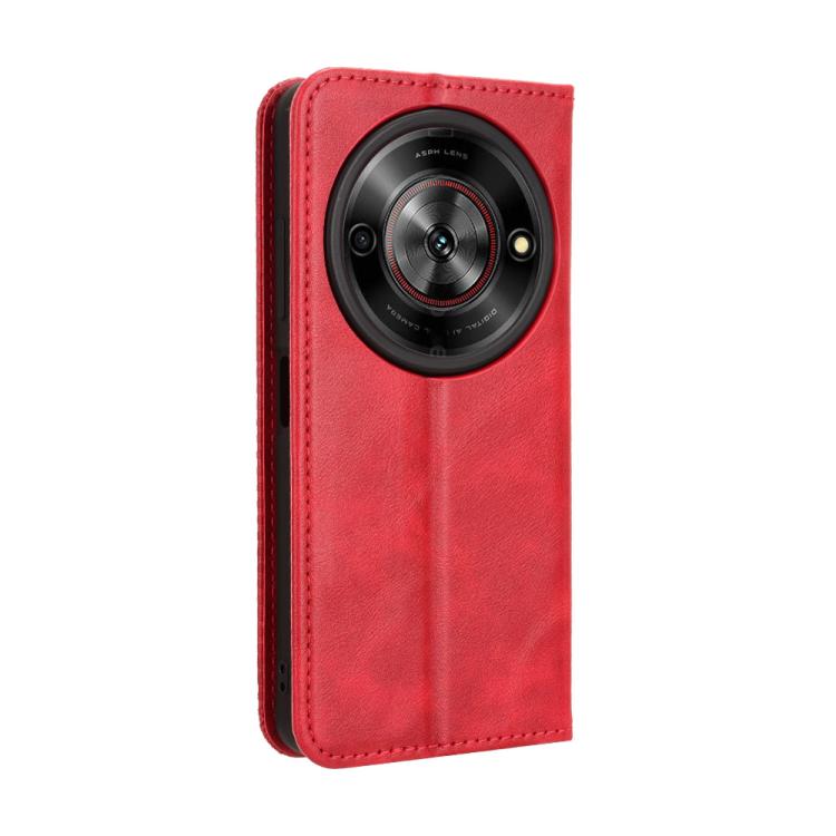 For ZTE Blade A75 5G Magnetic Buckle Retro Texture Leather Phone Case