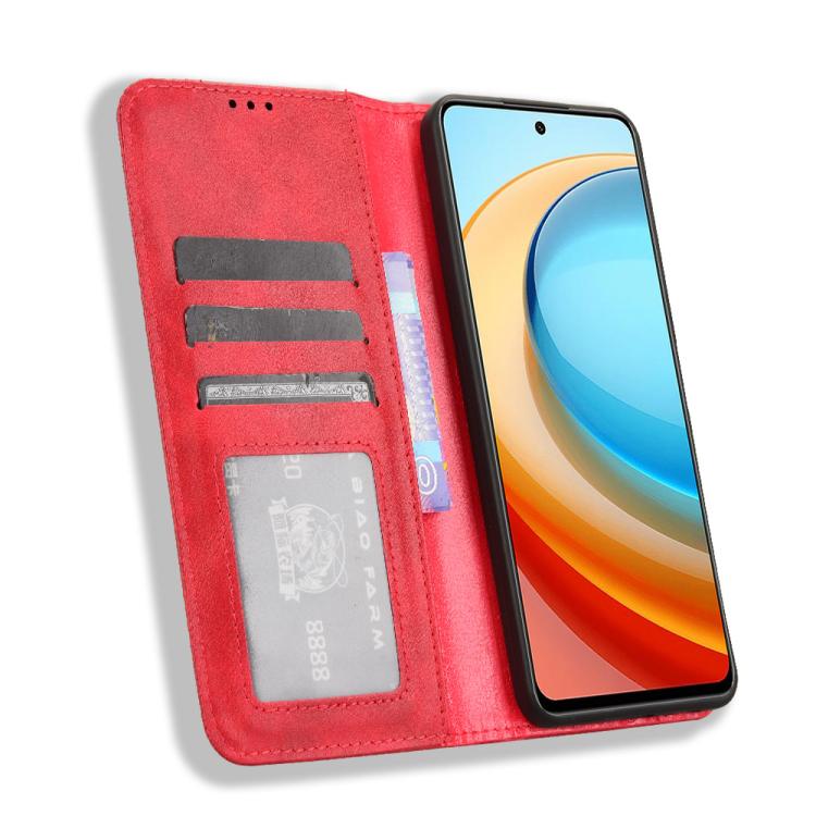 For ZTE Blade A75 5G Magnetic Buckle Retro Texture Leather Phone Case