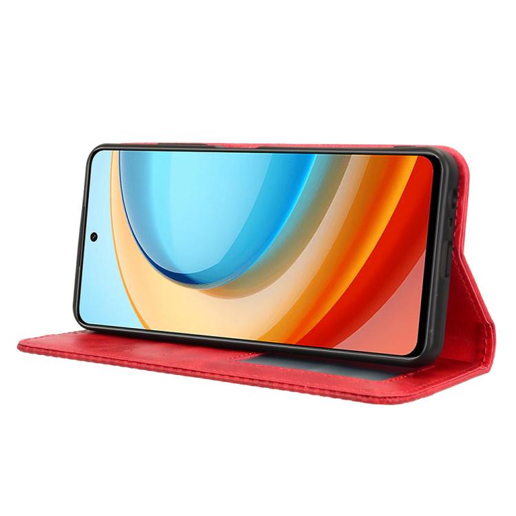 For ZTE Blade A75 5G Magnetic Buckle Retro Texture Leather Phone Case