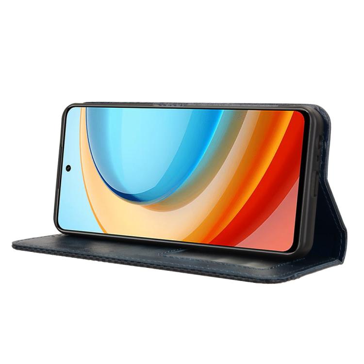 For ZTE Blade A75 5G Magnetic Buckle Retro Texture Leather Phone Case