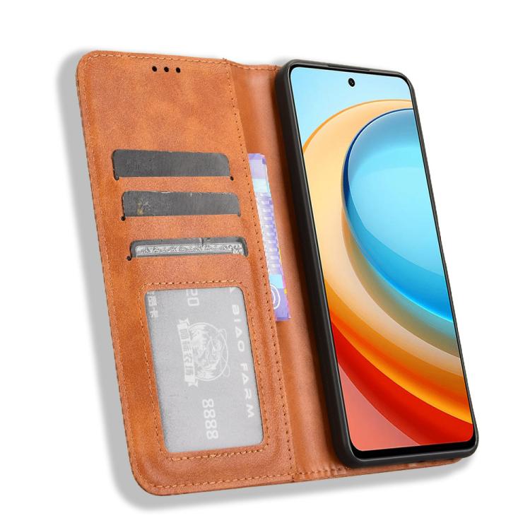 For ZTE Blade A75 5G Magnetic Buckle Retro Texture Leather Phone Case