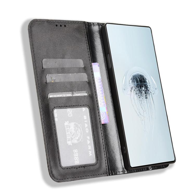 For ZTE nubia Red Magic 10 Pro / 10 Pro+ Magnetic Buckle Retro Texture Leather Phone Case