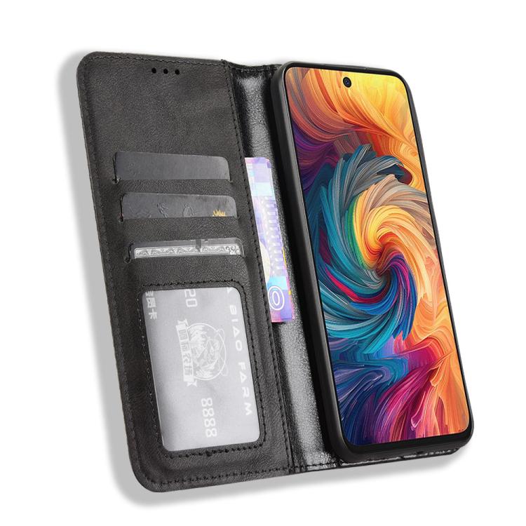 For ZTE Blade V70 4G Magnetic Buckle Retro Texture Leather Phone Case