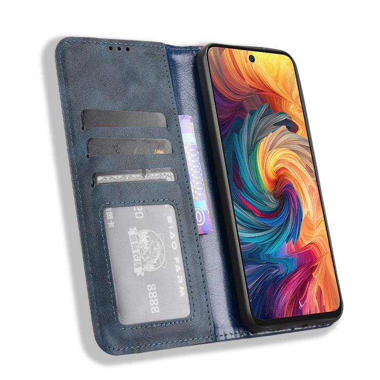 For ZTE Blade V70 4G Magnetic Buckle Retro Texture Leather Phone Case