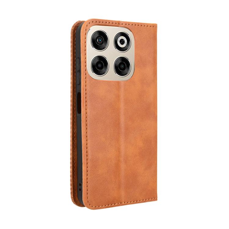 For ZTE Blade V70 4G Magnetic Buckle Retro Texture Leather Phone Case