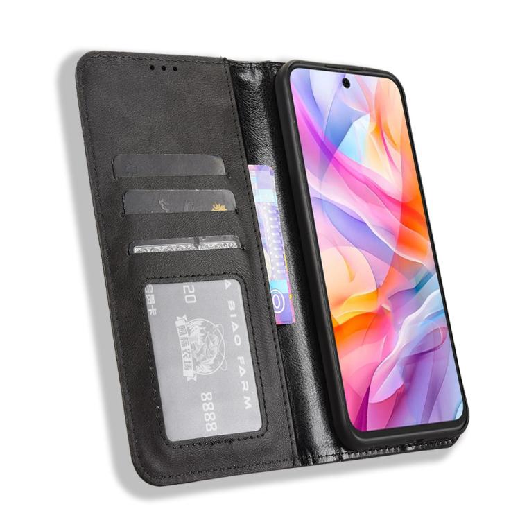 For ZTE Blade V70 Design 4G Magnetic Buckle Retro Texture Leather Phone Case