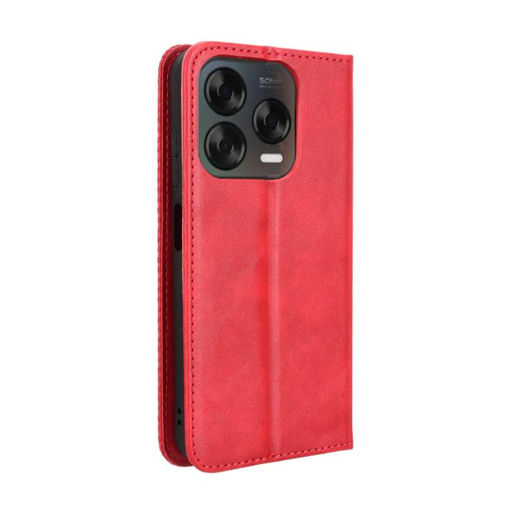 For ZTE Blade V70 Design 4G Magnetic Buckle Retro Texture Leather Phone Case