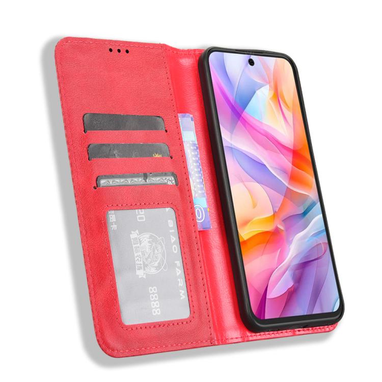 For ZTE Blade V70 Design 4G Magnetic Buckle Retro Texture Leather Phone Case