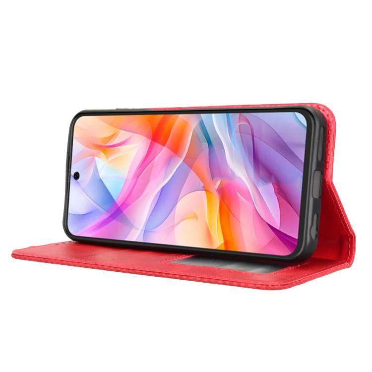 For ZTE Blade V70 Design 4G Magnetic Buckle Retro Texture Leather Phone Case