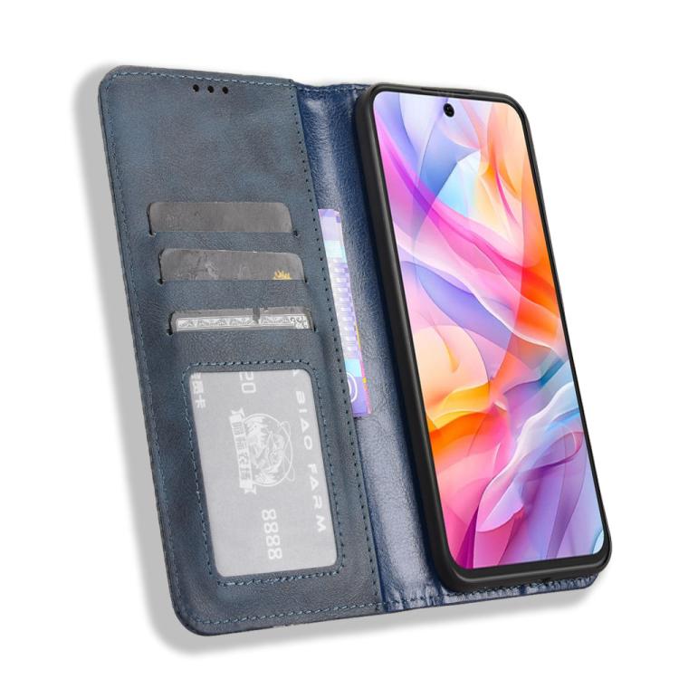 For ZTE Blade V70 Design 4G Magnetic Buckle Retro Texture Leather Phone Case