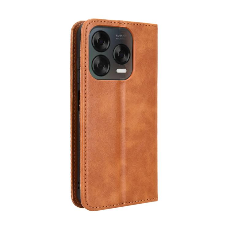 For ZTE Blade V70 Design 4G Magnetic Buckle Retro Texture Leather Phone Case