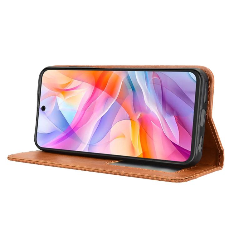 For ZTE Blade V70 Design 4G Magnetic Buckle Retro Texture Leather Phone Case