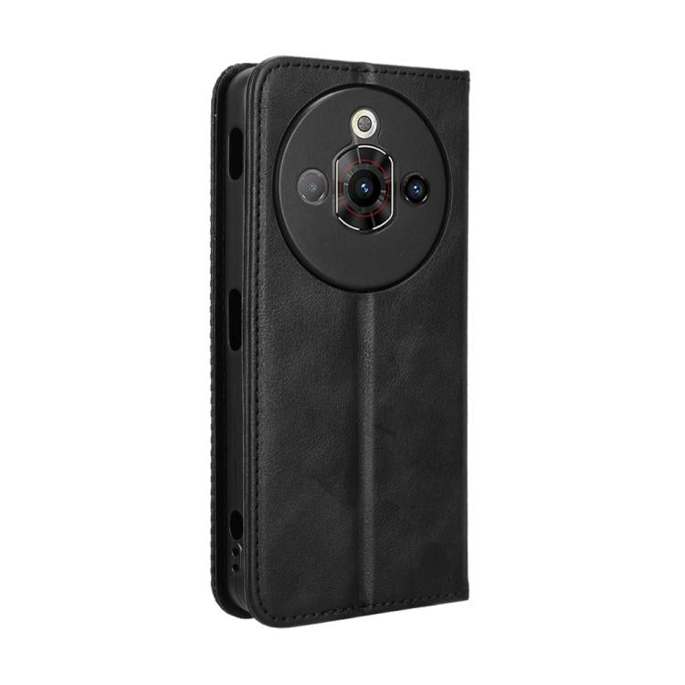 For ZTE nubia Focus Pro 5G Magnetic Buckle Retro Texture Leather Phone Case