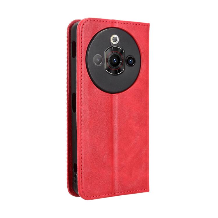 For ZTE nubia Focus Pro 5G Magnetic Buckle Retro Texture Leather Phone Case