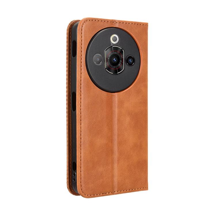 For ZTE nubia Focus Pro 5G Magnetic Buckle Retro Texture Leather Phone Case