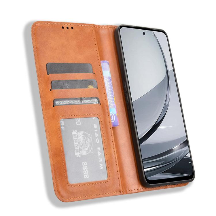 For ZTE nubia Focus Pro 5G Magnetic Buckle Retro Texture Leather Phone Case