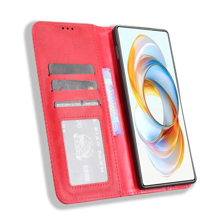 For ZTE nubia Z70 Ultra Magnetic Buckle Retro Texture Leather Phone Case