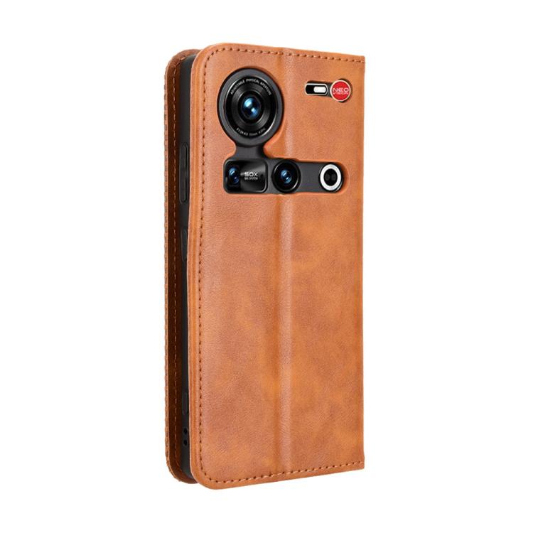 For ZTE nubia Z70 Ultra Magnetic Buckle Retro Texture Leather Phone Case