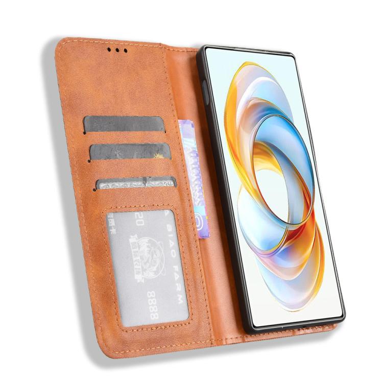 For ZTE nubia Z70 Ultra Magnetic Buckle Retro Texture Leather Phone Case