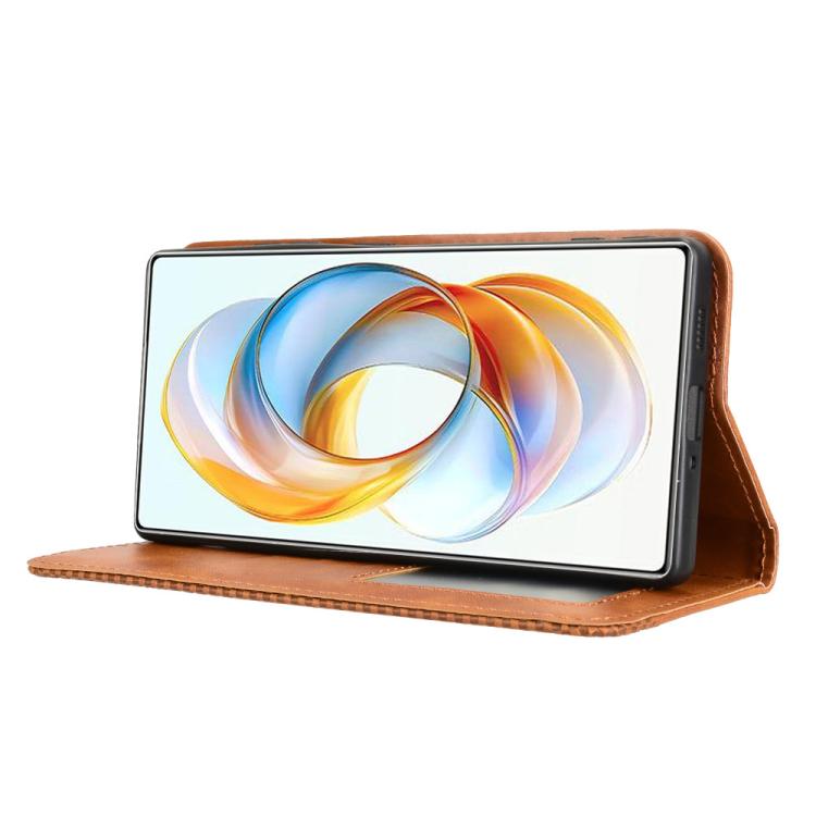 For ZTE nubia Z70 Ultra Magnetic Buckle Retro Texture Leather Phone Case