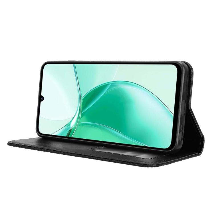 For ZTE Blade A35e Z2466 Magnetic Buckle Retro Texture Leather Phone Case