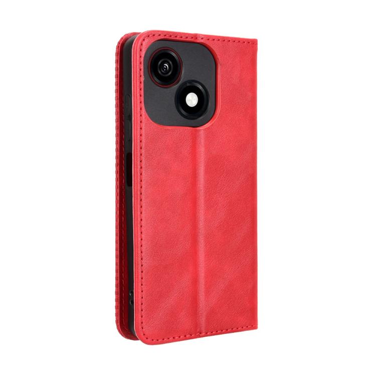 For ZTE Blade A35e Z2466 Magnetic Buckle Retro Texture Leather Phone Case