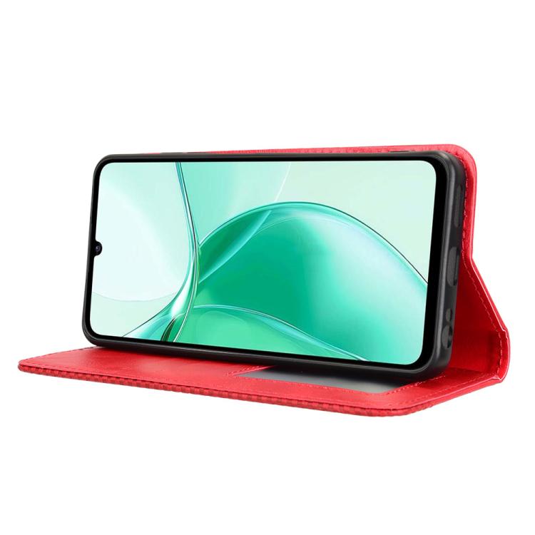 For ZTE Blade A35e Z2466 Magnetic Buckle Retro Texture Leather Phone Case