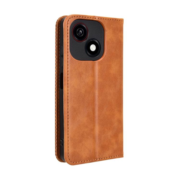 For ZTE Blade A35e Z2466 Magnetic Buckle Retro Texture Leather Phone Case