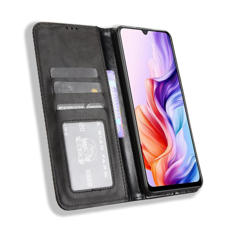 For ZTE Blade V70 Max Magnetic Buckle Retro Texture Leather Phone Case