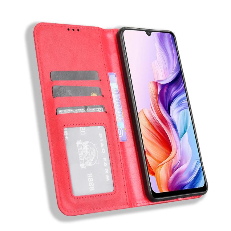 For ZTE Blade V70 Max Magnetic Buckle Retro Texture Leather Phone Case