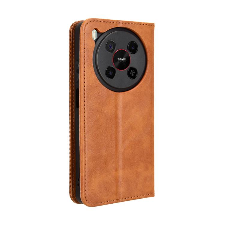 For ZTE Blade V70 Max Magnetic Buckle Retro Texture Leather Phone Case