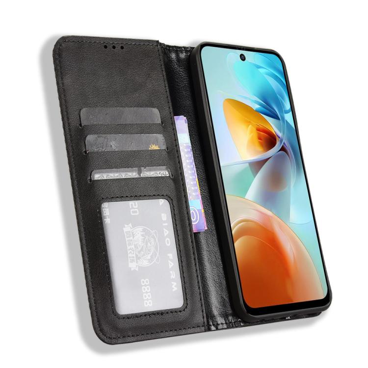 For ZTE nubia Music 2 Magnetic Buckle Retro Texture Leather Phone Case