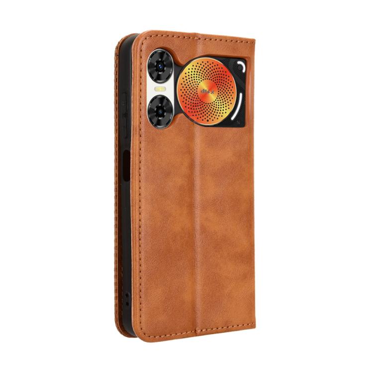 For ZTE nubia Music 2 Magnetic Buckle Retro Texture Leather Phone Case