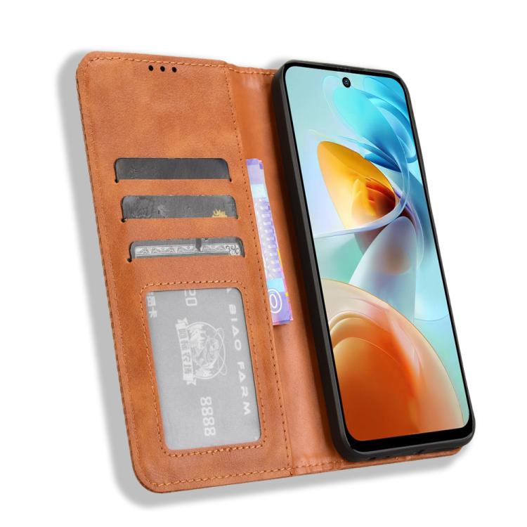 For ZTE nubia Music 2 Magnetic Buckle Retro Texture Leather Phone Case