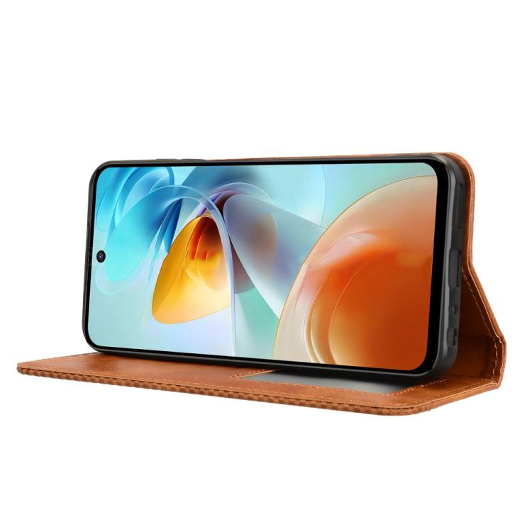 For ZTE nubia Music 2 Magnetic Buckle Retro Texture Leather Phone Case