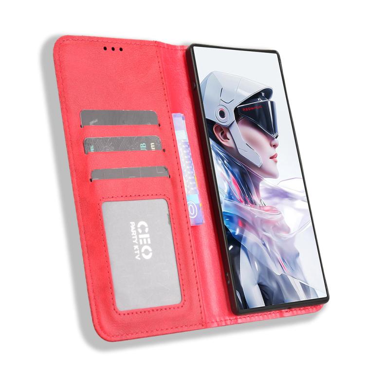 For ZTE nubia Red Magic 10 Air Magnetic Buckle Retro Texture Leather Phone Case