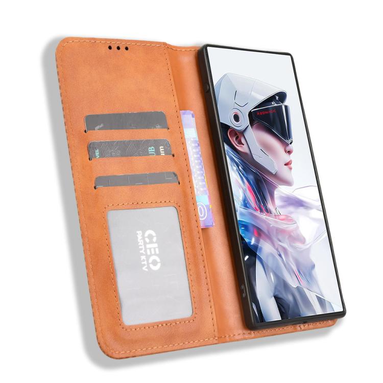 For ZTE nubia Red Magic 10 Air Magnetic Buckle Retro Texture Leather Phone Case