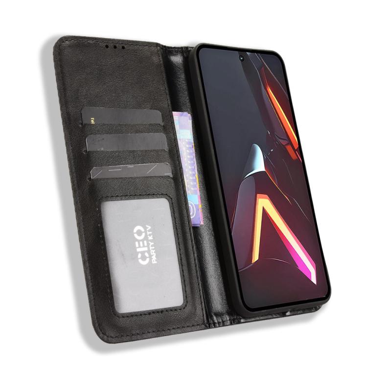 For ZTE nubia Neo 3 GT 5G Magnetic Buckle Retro Texture Leather Phone Case