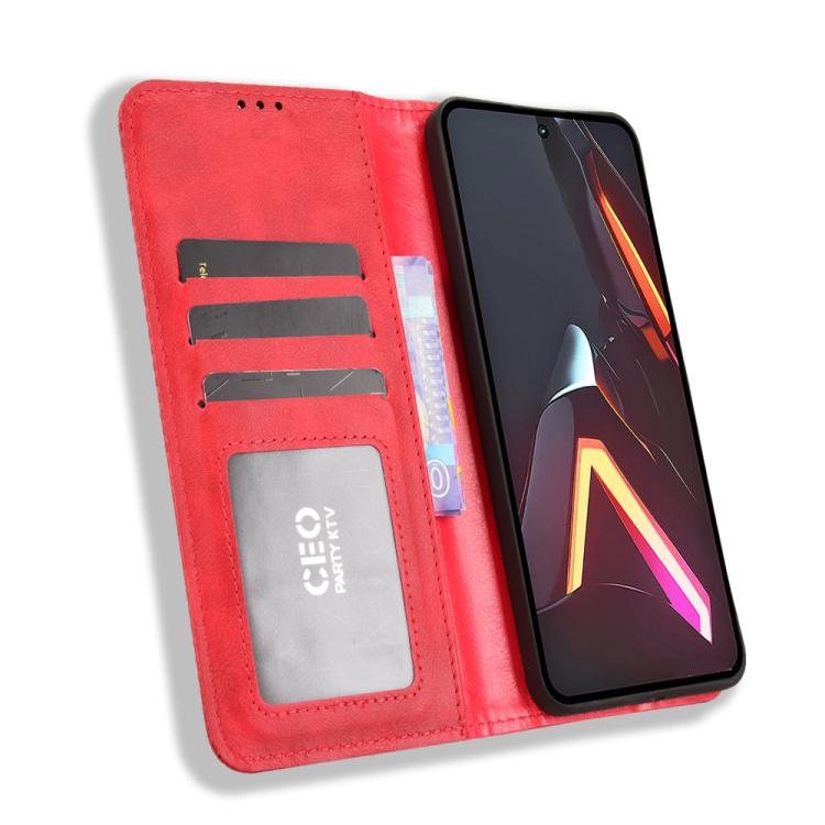 For ZTE nubia Neo 3 GT 5G Magnetic Buckle Retro Texture Leather Phone Case