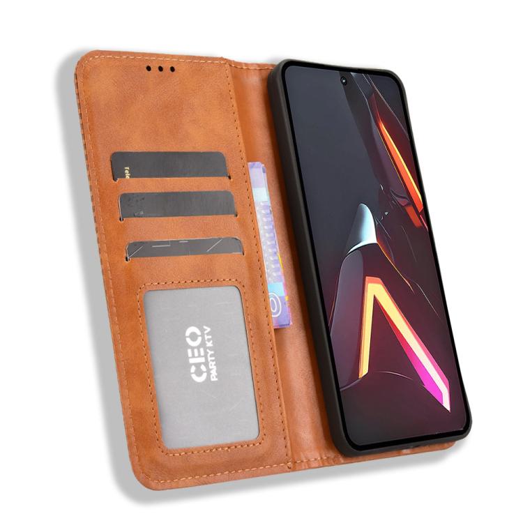 For ZTE nubia Neo 3 GT 5G Magnetic Buckle Retro Texture Leather Phone Case