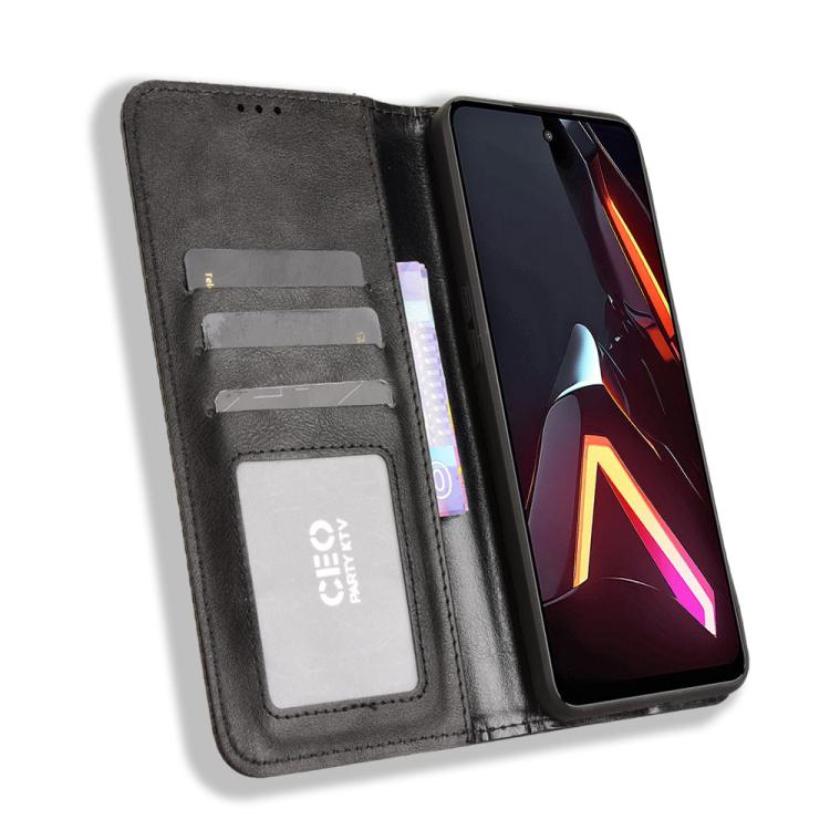 For ZTE nubia Neo 3 5G Magnetic Buckle Retro Texture Leather Phone Case