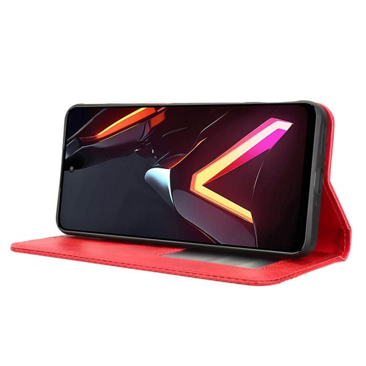For ZTE nubia Neo 3 5G Magnetic Buckle Retro Texture Leather Phone Case