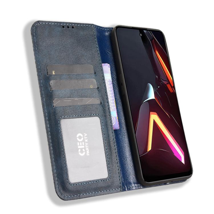 For ZTE nubia Neo 3 5G Magnetic Buckle Retro Texture Leather Phone Case