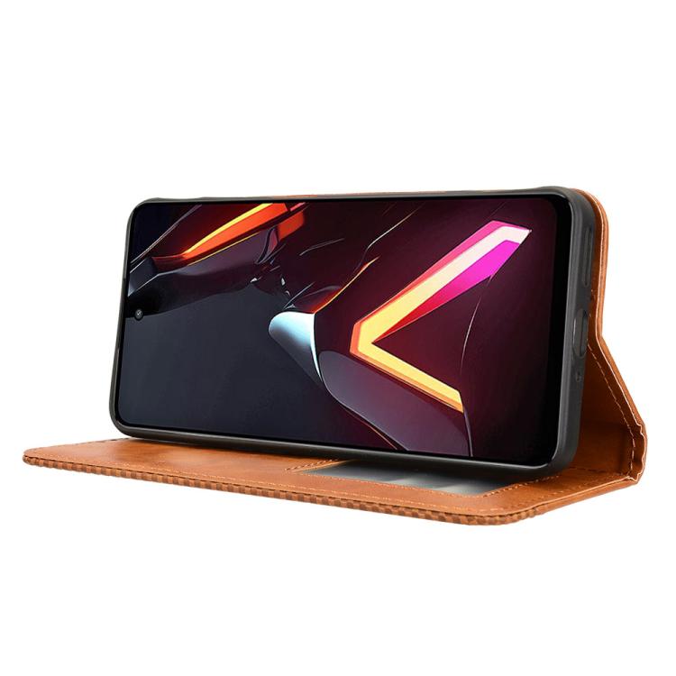 For ZTE nubia Neo 3 5G Magnetic Buckle Retro Texture Leather Phone Case